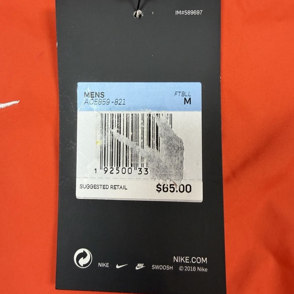 Nike Clemson Tigers 1/4 Zip S/S Coach Jacket Men's Medium Orange Embroidered NWT - Picture 5 of 8